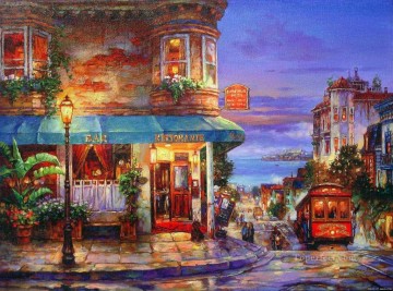 Hyde Street shop cityscape modern city scenes Oil Paintings